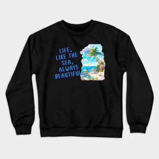 Beach Paradise: Inspirational Canvas Print Crewneck Sweatshirt